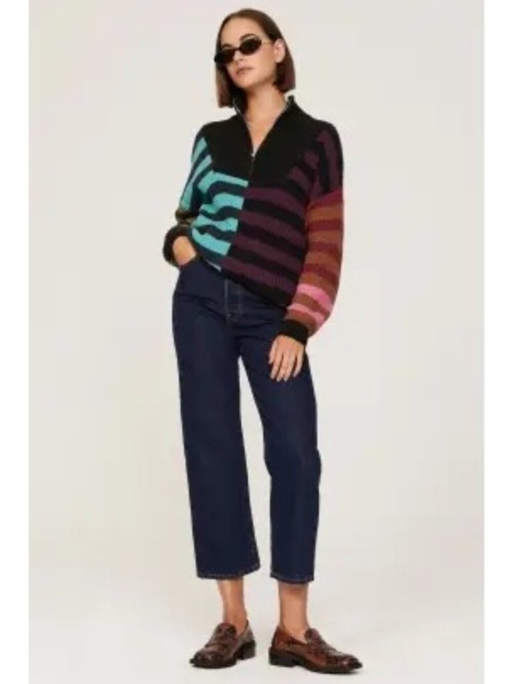 R-47. Staud Mosaic Stripe Hampton Sweater Small - Picture 1 of 1